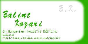 balint kozari business card